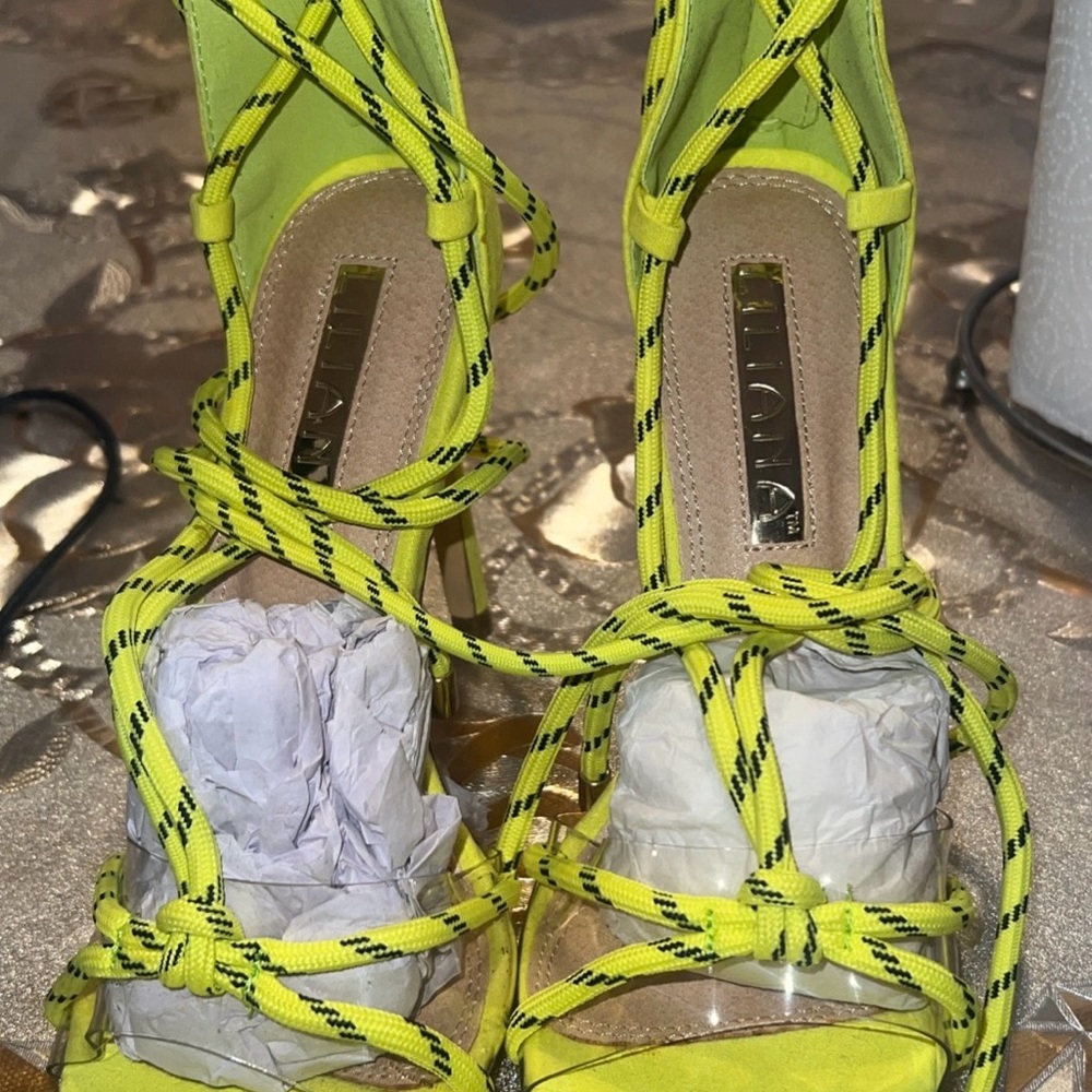 Yellow Strappy Heels